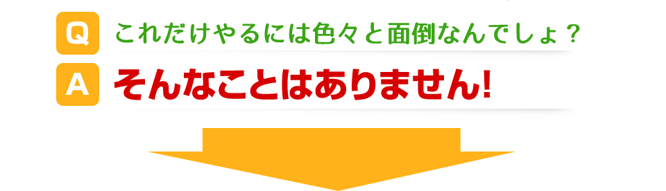 これだけやるには色々と面倒なんでしょ？そんなことはありません！